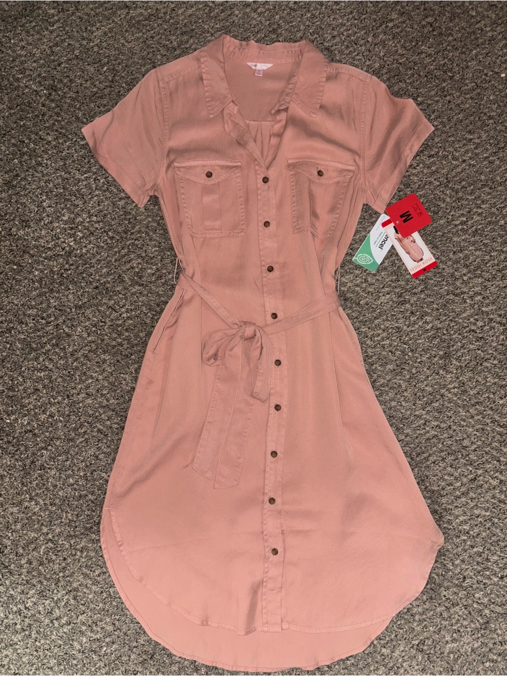 Teddi Rose Terracotta Button-Front Shirt Dress